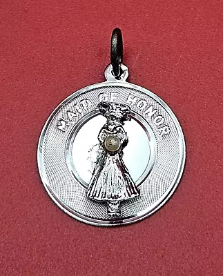 Sterling Silver Maid Of Honor Gift Vintage Charm With Pearl Signed TC 3D Figural • $25.99