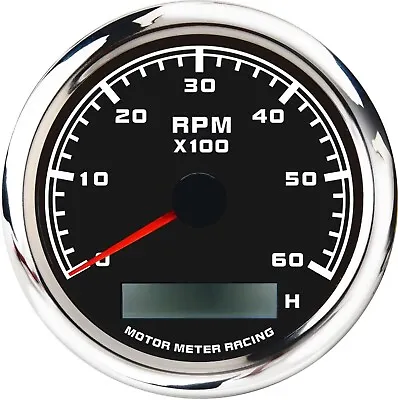 W PRO 85mm Tachometer 6000 RPM Hour Meter Waterproof Car Marine Boat Gas Diesel • $35.99