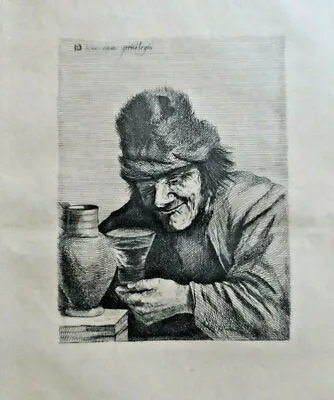 David Teniers. Engraving On Wove. Man Pouring Glass Of Ale • £85.60