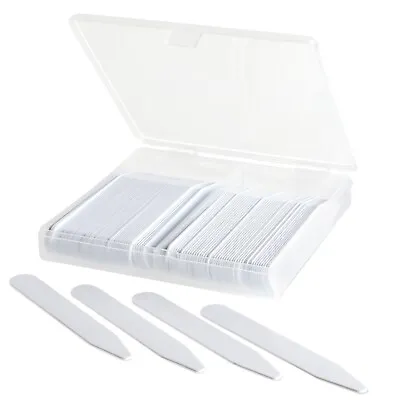 200 Plastic Collar Stays For Men Dress Shirt 2  2.2  2.5  2.7  3  Inches In Box • $8.95