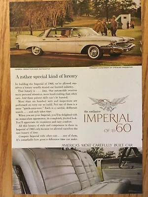 CHRY18 VINTAGE Original 1960 Chrysler Imperial Crown Small Advertisement #1 • $12.49