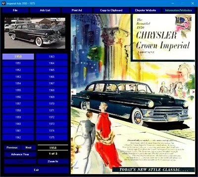 Vintage Chrysler Imperial Ads 1950-1975 Digital Collection • $6.99