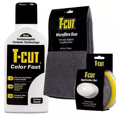 T-Cut Color Fast White Polish Scratch Remover Clean Shine 500ml + Cloth & Pad • £17.99