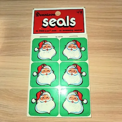 Vintage '70's Santa Christmas Seals/Stickers Dennison 80-526 Wafer Envelope Gift • $8.85