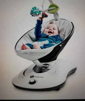 4moms MamaRoo 4 Multi-Motion Baby Swing Model 1037 Gray With Strap Used • $95