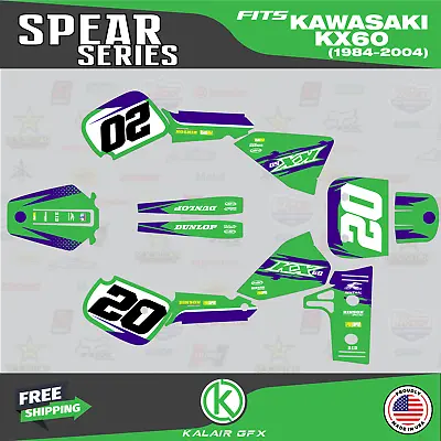 $87.99 • Buy Graphics Kit For KAWASAKI KX60 (1984-2021) SPEAR-PURPLE