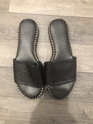 £7 • Buy Matalan Ladies Black Flat Sandal Shoes Size UK 7