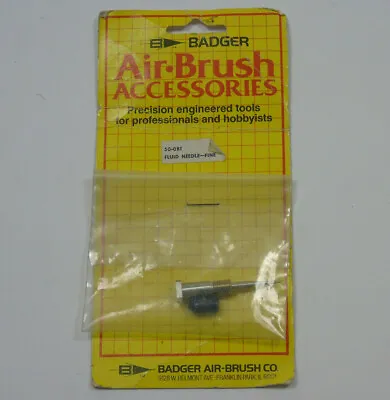 £9.99 • Buy 50-081 Badger Airbrush Parts Accessories Fluid Needle Fine Vintage New In Packet
