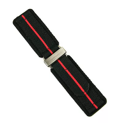 Red Stripe Double Layer Nylon Hook'n'Loop Watch Strap Band  • $54.99