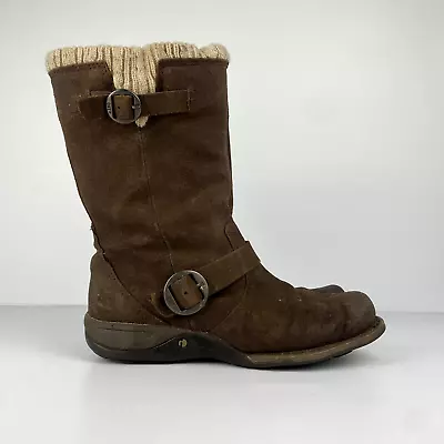 Cat Caterpillar Work Boots Women's Size US 7 Brown High Top Leather Zip & Buckle • $37.46