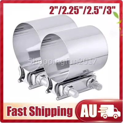 2PCS 2 2.25 2.5 3 Inch Butt Joint Exhaust Band Clamp Sleeve Stainless Steel X • $24.95