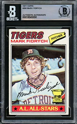 Mark The Bird Fidrych Autographed 1977 Topps Rookie Card Tigers Beckett 16545550 • $149