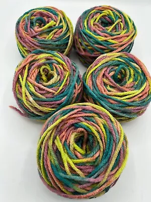 Variegated Yarn Cakes Knitting Crochet Yarn Aran Aran Rainbow Total Weight 580g • £0.99