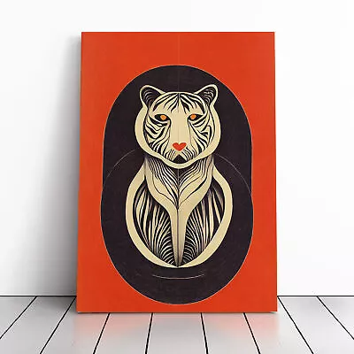 Tiger Art Nouveau No.2 Canvas Wall Art Print Framed Picture Home Office Decor • £29.95