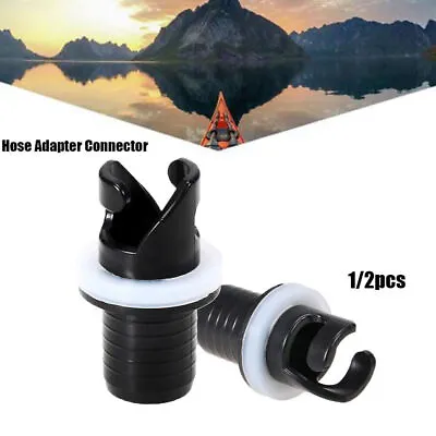 2x Inflatable Boat Kayak Air Valve Adapter Inflation Air Foot Pump Hose Adapter • £4.29