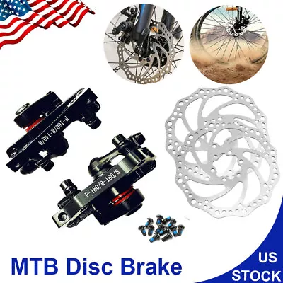 Bike Disc Brake Front & Rear 160mm Disc Rotor Brake Kit For Mountain Bicycle US • $23.99
