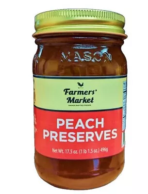 Farmers' Market Peach Preserves In Glass Mason Jar • $24.99