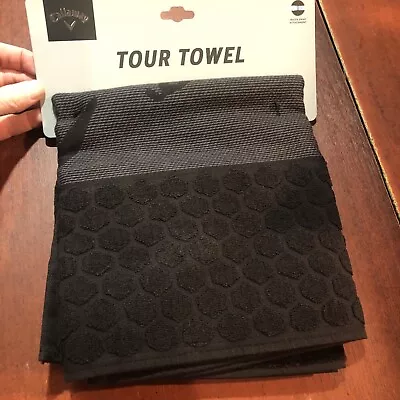 Callaway Tour Towel. Black. 35”x 20”. Quick Snap Attachment. NEW • £26.95
