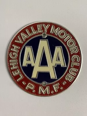 Vintage AAA LEHIGH VALLEY PA MOTORCLUB P.M.F. License Plate Badge Car Club • $39.99