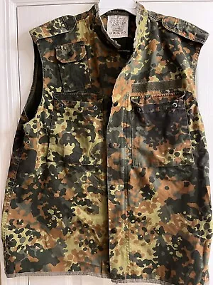 German Military Flecktarn Camouflage Combat Survival Vest Surplus Army 1997 • $26.31