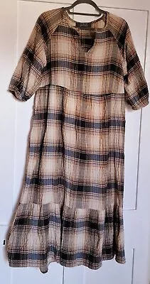 Womens Check Smock Long Dress Size UK 12 Primark  • £4.99