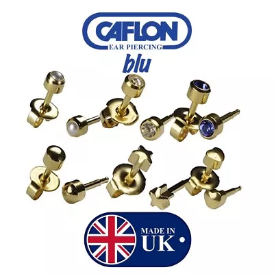 Caflon Set 6x Pairs Gold Plated 4mm Earrings Ear Piercing Stud Hypoallergenic • £9.45