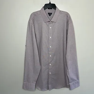 J CREW Shirt Mens XL Flex Wrinkle Free Button Up NEW Slim Purple Spread Collar • $24.99