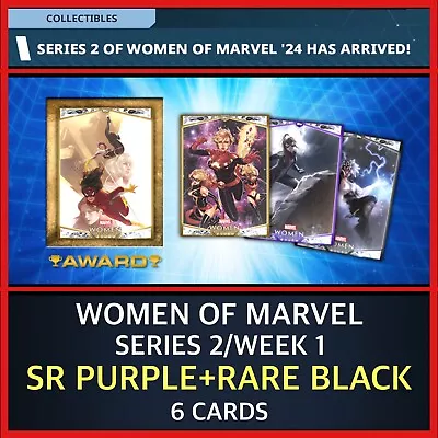 Women Of Marvel-series 2/week 2-sr Purple+black Set-6 Cards-topps Marvel Collect • $2.89