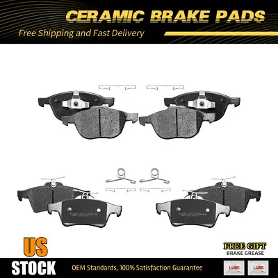 Front Rear Ceramic Brake Pads W/Hardware For Ford Focus Escape Mazda 3 Volvo S40 • $40.97