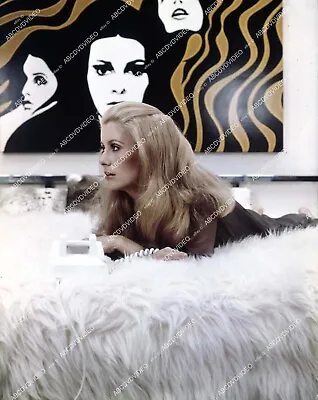 45np-522 Circa 1968 Beautiful Catherine Deneuve Laying On White Shag Bed Unknown • $9.99