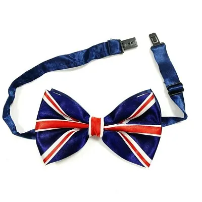 United Jack Bow Tie Fancy Dress Costume Prom Dickie Pre Tied Clip On UK • £5.99