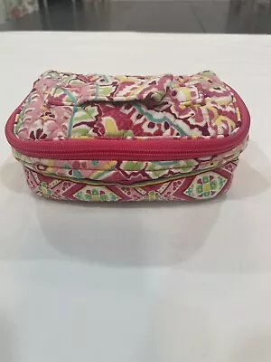 Vera Bradley Oval Travel Jewelry Makeup Case Pink Zip Around • $7