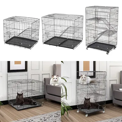 1/2/3Tier Indoor Rabbit Cage Small Animals Pet Home Puppy Small Dogs Hutch House • £25.95