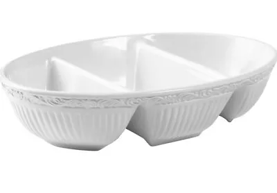 Mikasa Italian Countryside Off White 3 Section Divided Serving Dish NICE! • $199.99