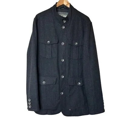 MILITARY Wool Coat Size XL Wool Viscose Poly Blend Utility Pockets Fully Lined • $84.99
