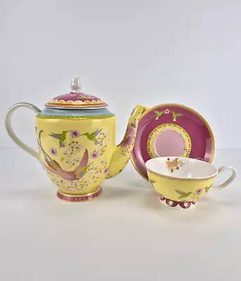 Maxwell & Williams Enchante Antoinette Teapot & Teacup Duo Bone China VGC • $100