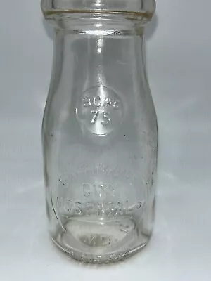 RARE Baltimore City MD Maryland Medical Hospital Half Pint Milk Bottle • $45