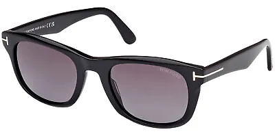 Tom Ford Kendel Men's Shiny Black Soft Square Sunglasses W/ Gradient Lens Italy • $139.99