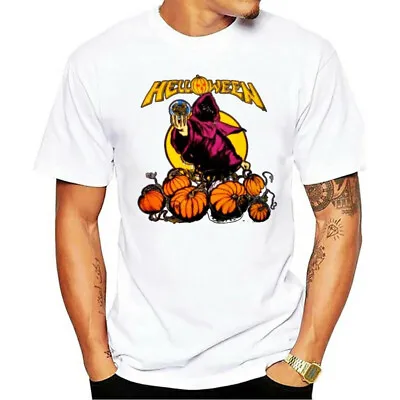 Vintage Helloween 1988 Pumpkins White Cotton Short Sleeve T-Shirt SA7607 • $8.99