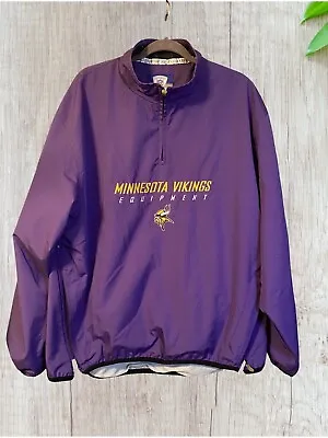 NFL Minnesota Vikings Reebok Purple Quarter Zip Pullover Jacket Men L • $21.77