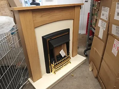 Ashbrooke 44  Electric Fire & Surround Natural Oak New! Connection From Horley • £75