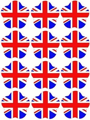 24 Union Jack England Fag Euro Fairy Cake Toppers Edible Party Decorations • £2.38