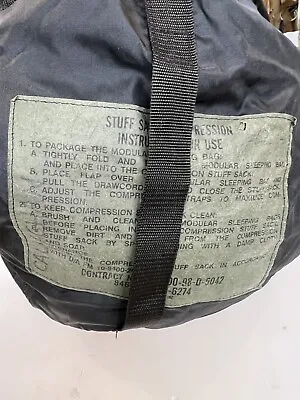 USGI Military MMS Issue Compression Stuff Sack 6 Strap Black  (Excellent) • $24.99