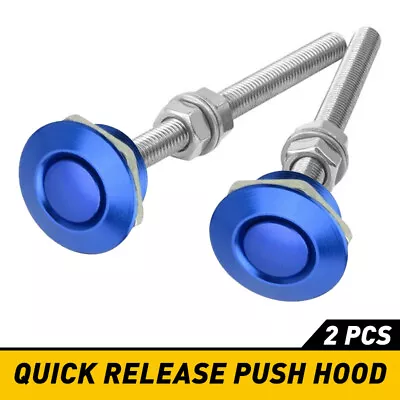 Universal 2x Quick Button Push Release Hood Pins Bonnet Lock Clips Bumper Latch • $12.59