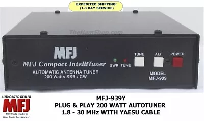 MFJ-939Y Plug & Play 200 Watt Autotuner 1.8-30 MHz With Yaesu Cable • $199.95