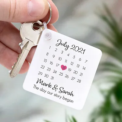Anniversary Gifts For Her Wife Girlfriend Calendar First Date Couples Keyring • £7.99