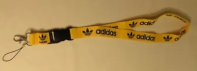 $7.99 • Buy Adidas Lanyard Detachable Keychain Badge ID, Yellow With Black Logo