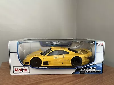 MAISTO 1:18 Scale Diecast Model Car Mercedes CLK-GTR (Street Version)  In Yellow • £28