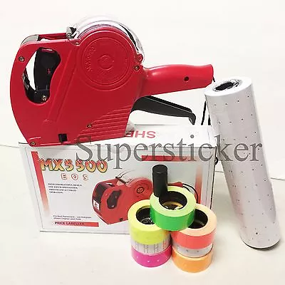 MX-5500 EOS 8 Digits Price Tag Gun Labeler + 5000 White / Blank Labels +1 Ink • $24.95