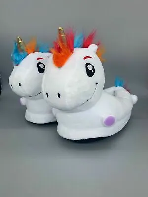 Unicorn Slippers Light Up Kids Plush White Slippers One Size Approx (3 - 11) • $14.52